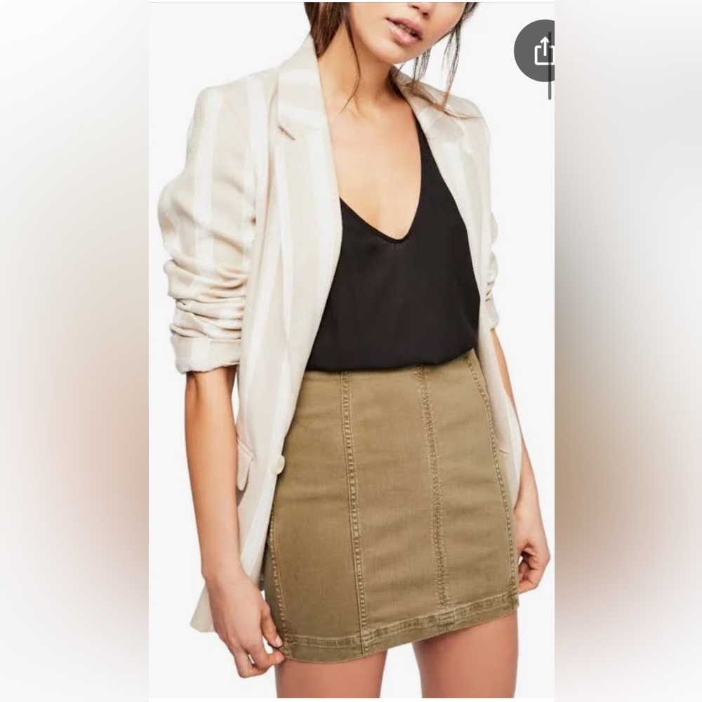 Free People Modern‎ Femme Denim Mini Skirt 10 boho minimalist chic staple